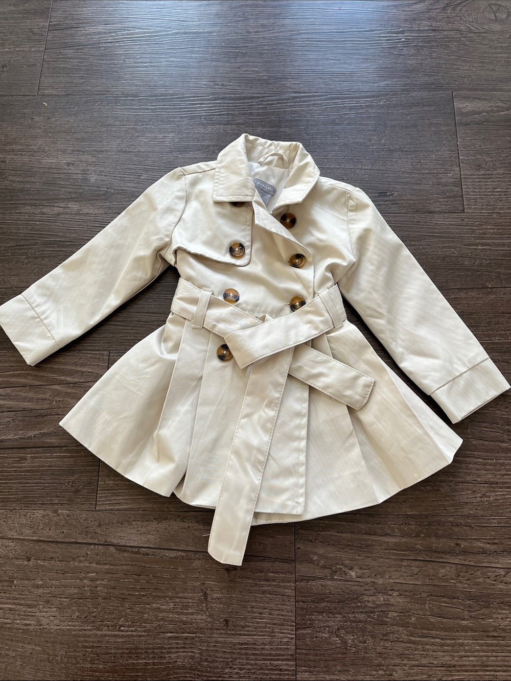 Baby Girl Double-Breasted Trench Coat - Cream Size 12 Month